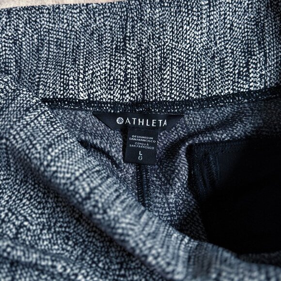 Athleta Delancey Herringbone Tights Womens L Navy High Waist Trouser Corpcore - Picture 10 of 11